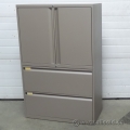 Teknion Tan 4 High 2 Drawer Lateral File, 2 Dr Enclosed Storage